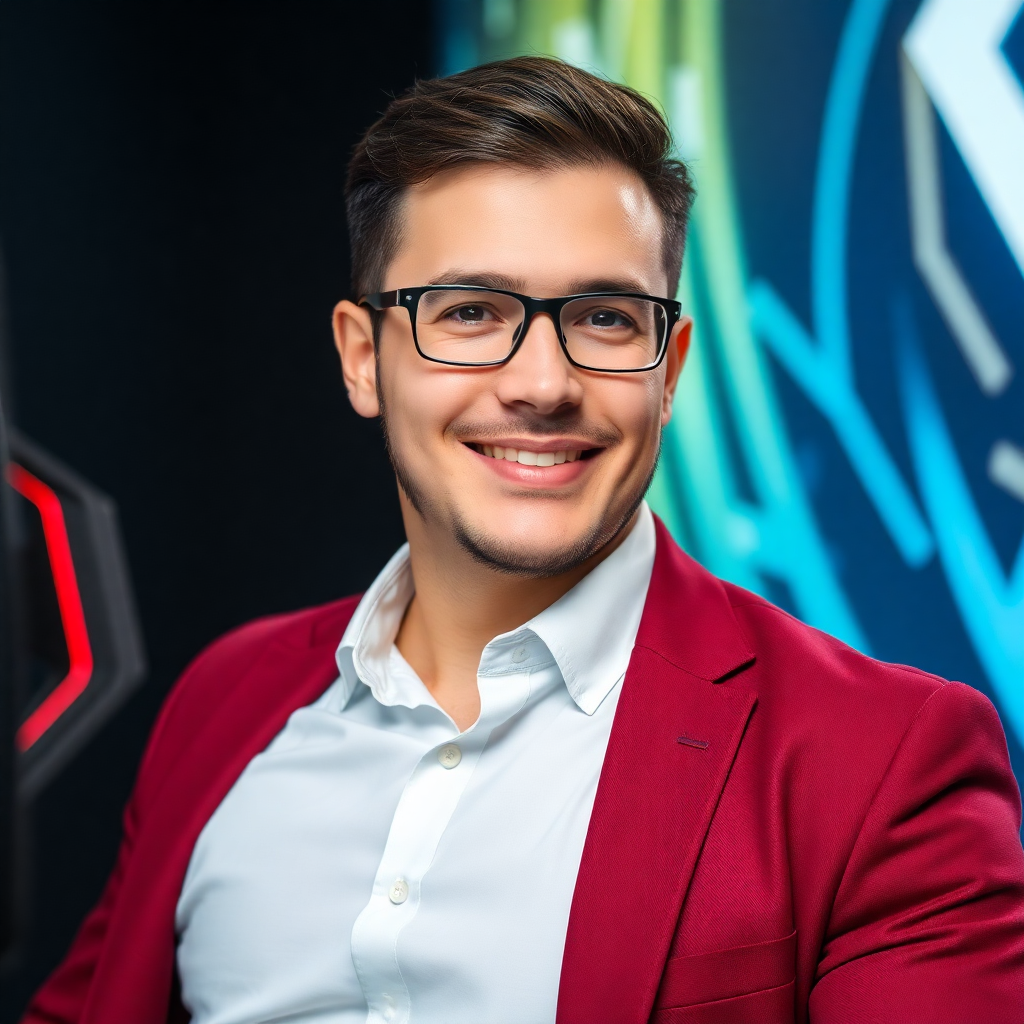 male esports manager portrait, professional gaming executive